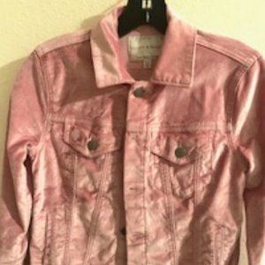 Lucky Brand Pink Velvet Denim Style Jacket